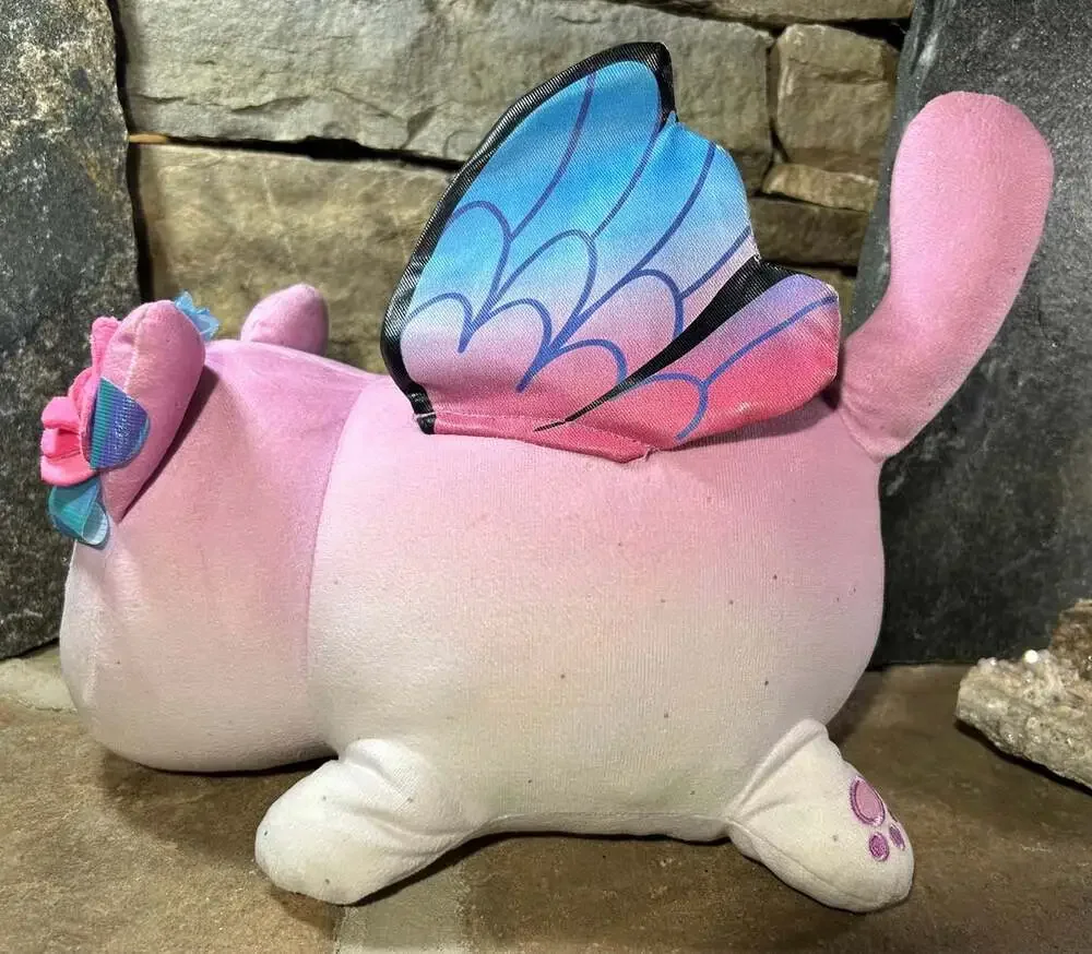 Catface Fantasy Butterfly Floral Fairy Cat Large Pink Plush Stuffed Animal Toy